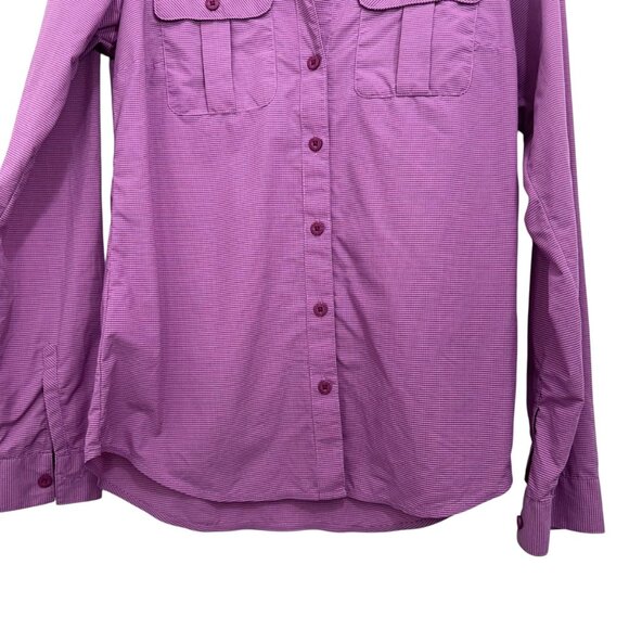 Eddie Bauer Womens XS Purple Button-Up Shirt Dual Chest Pockets Roll Tap Sleeves - Picture 12 of 12